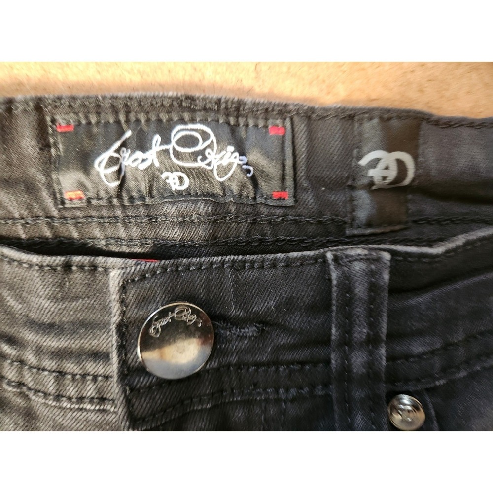 Frost Origs Distressed Patchwork Jeans Mens 32 Black Ripped Streetwear Urban - Picture 16 of 16